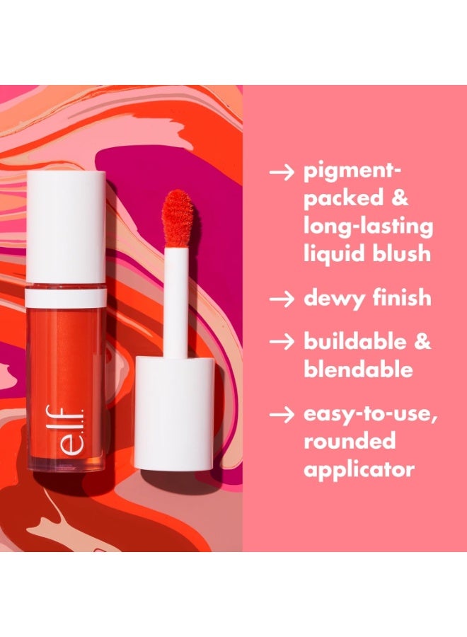 إلف أحمر خدود سائل كامو من إي.إل.إف، أحمر خدود سائل يدوم طويلاً بلون غني، يمنحكِ لمسة نهائية ناعمة وندية، نباتي ولم يُختبر على الحيوانات، لون نحاسي أنيق - Image 4